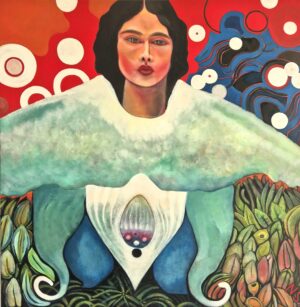 Transformacja-Ćma , olej na płótnie 70×70 cm